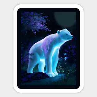 Neon polar bear in garden Sticker